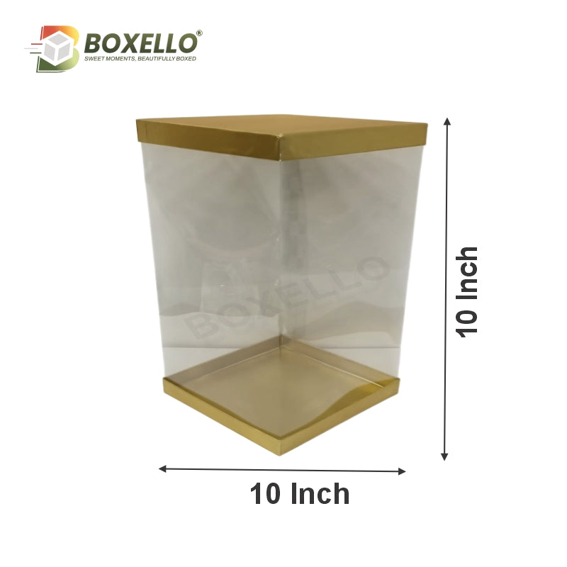 Transparent Boxes Square (10 x10X 10 inches)
