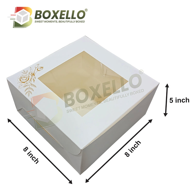 Square Window Cake Box ( 8"x8"x5" inch )