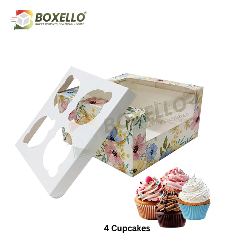 Dry Cake/4 Pcs Cup Cake Box (7x7x3.75 Inches)