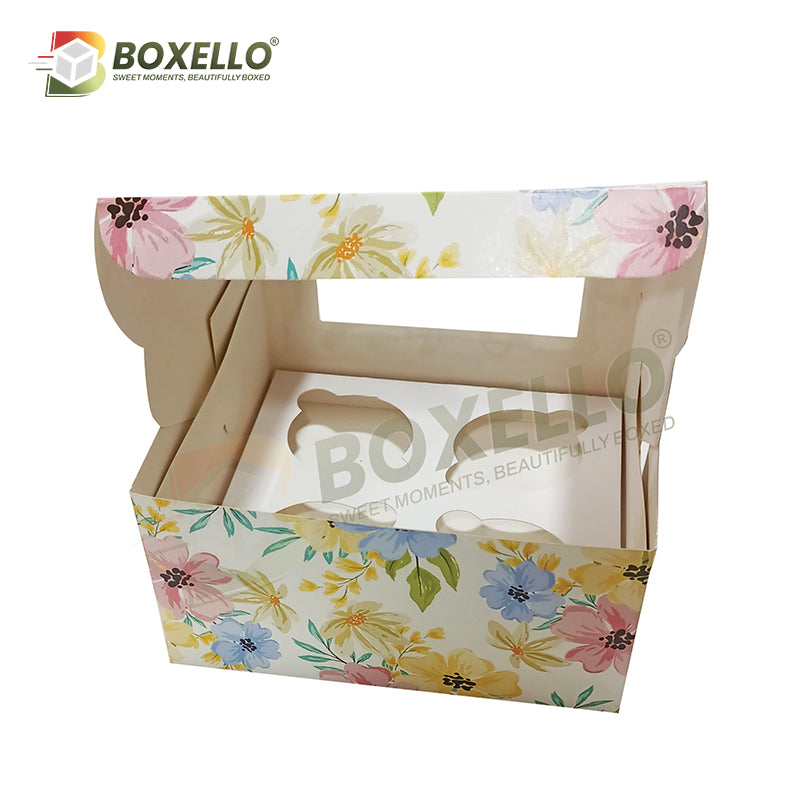 Dry Cake/4 Pcs Cup Cake Box (7x7x3.75 Inches)