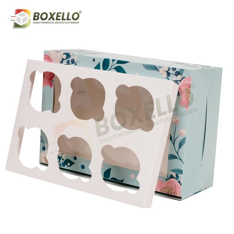 6 pcs CupCake Box (9.9x6.7x3.5 inches)