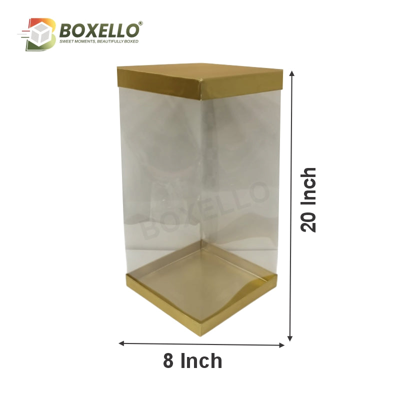 Transparent Boxes Square (8 x8X 20 inches)
