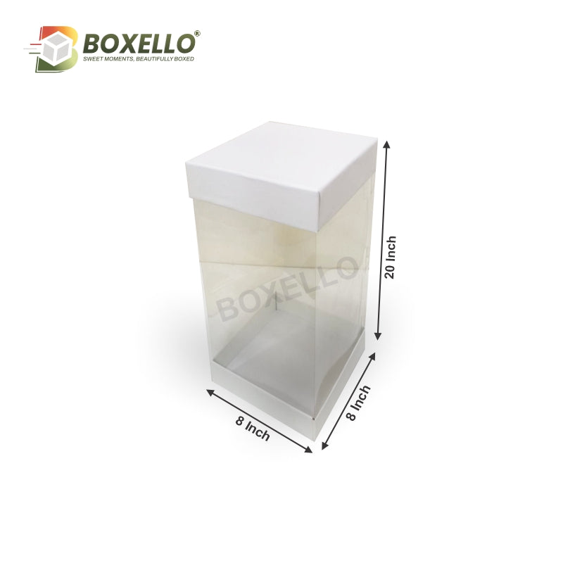 Transparent Boxes Square (8 x8X 20 Inches)
