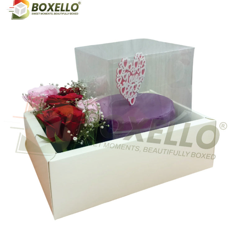 Cake & Flower Bouquet Box ( 10"x7"x6")