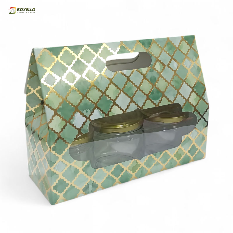 3 Jar Hamper Box with Gold foiling ( 10.5" x 3.75" X 8")