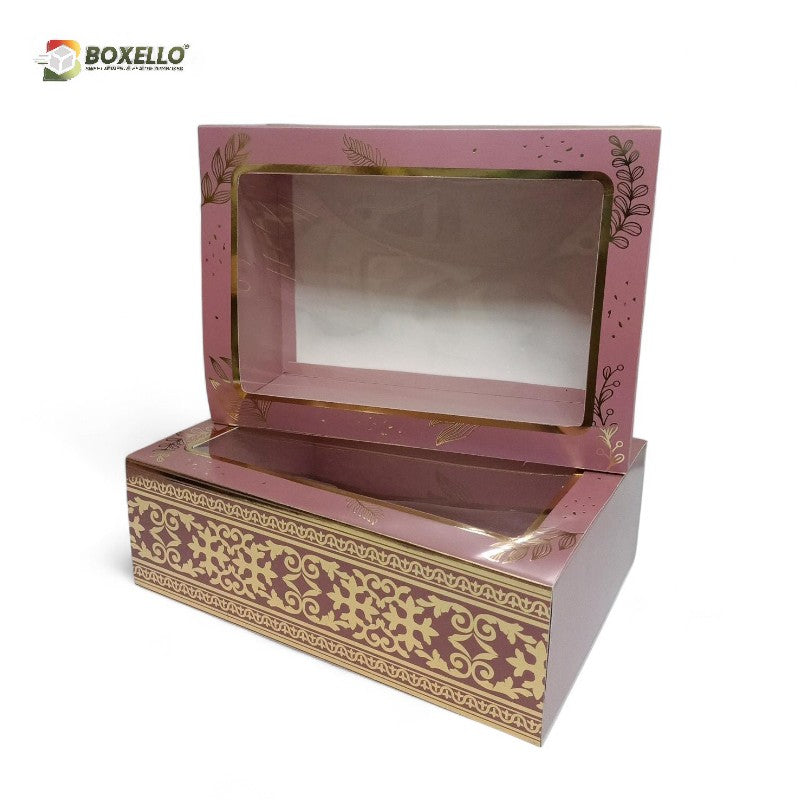 Rose Gold Hamper Box with Gold Foiling ( 10" x 7" x 3.5" )