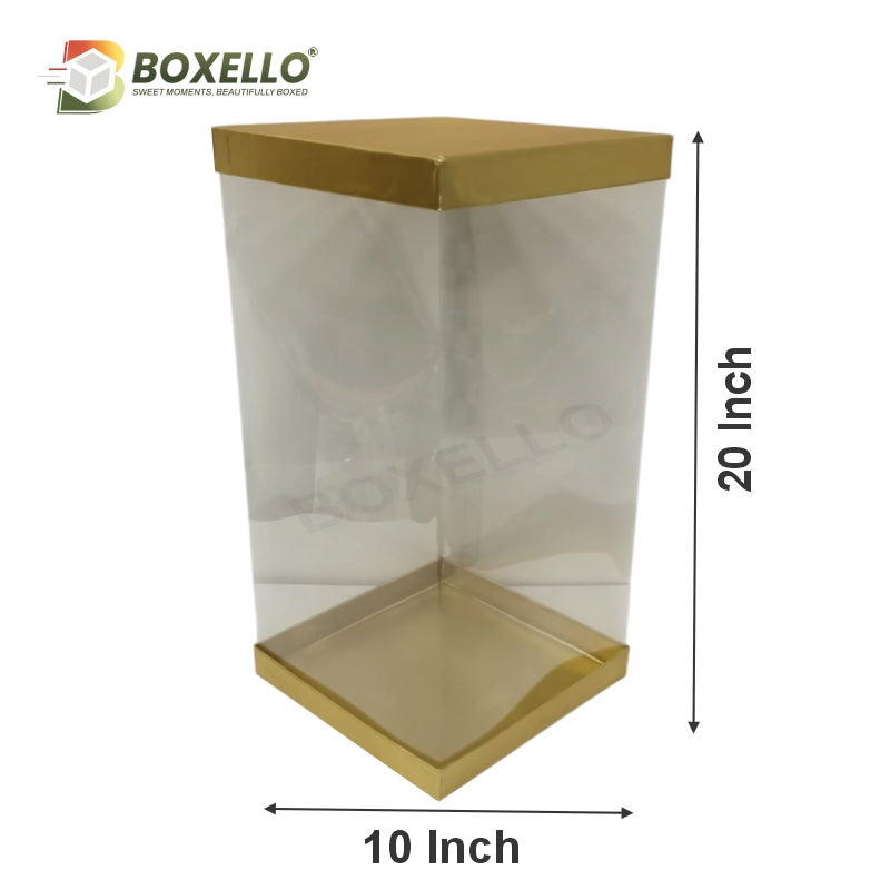 Transparent Boxes Square ( 10x10x20 inches )