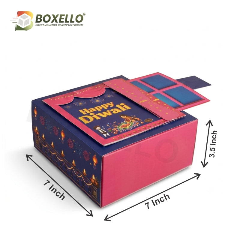Diwali Die Cut Hamper Box ( 7"x7"x3.5")
