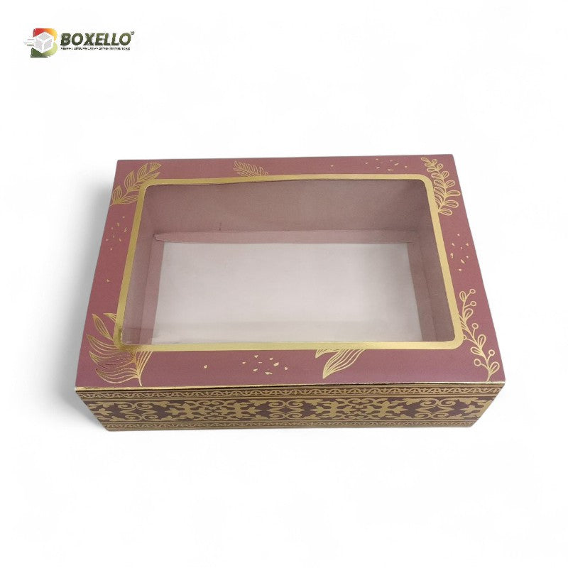 Rose Gold Hamper Box with Gold Foiling ( 10" x 7" x 3.5" )