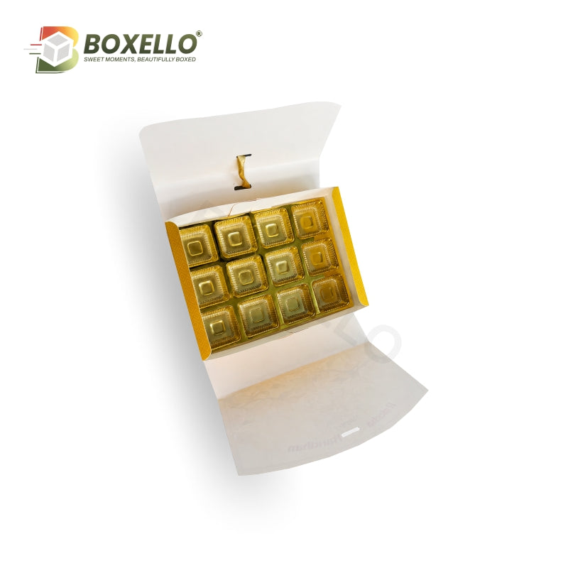 Rakhi 12 Pcs Chocolates Box With Cavities (5.5 x 7.5 x 2")