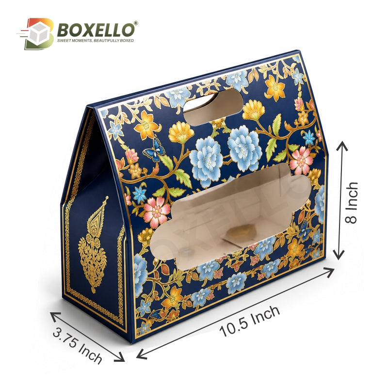 3 Jar Hamper Box with Gold foiling ( 10.5" x 3.75" X 8")