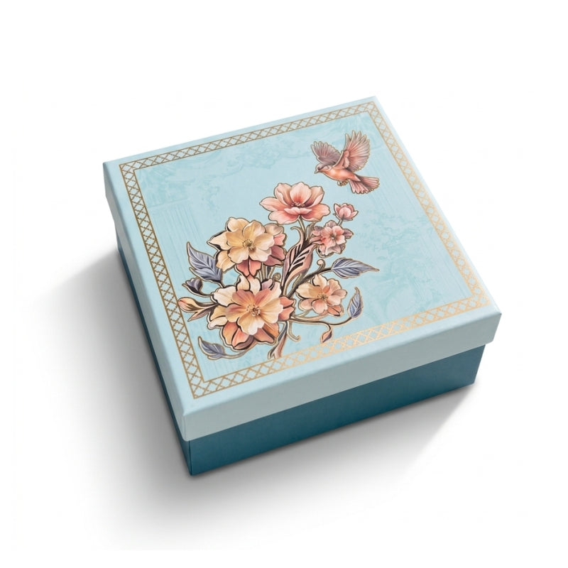 Foldable Top Bottom Rigid Box (8" x 8" x 3.5")
