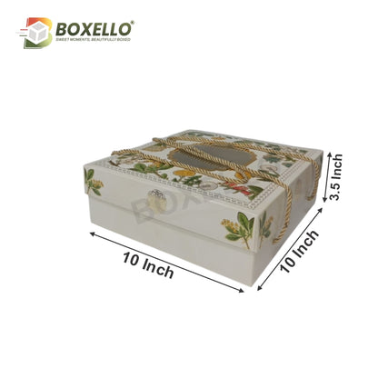 Gift Hamper Box With Gold Foiling : 10 x 10" x 3.5 "