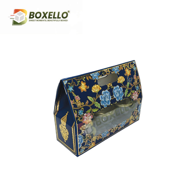 3 Jar Hamper Box with Gold foiling ( 10.5" x 3.75" X 8")