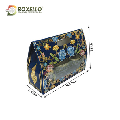 3 Jar Hamper Box with Gold foiling ( 10.5" x 3.75" X 8")