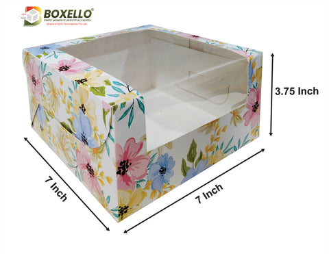 Dry Cake/4 Pcs Cup Cake Box (7x7x3.75 Inches) 502