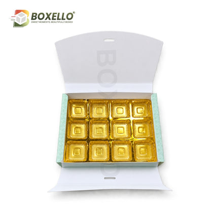 Diwali 12 Pcs Chocolate Box With Cavities (5.5 x 7.5 x 2")