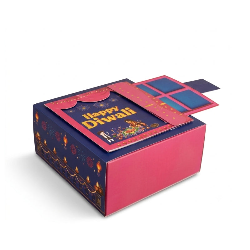 Diwali Die Cut Hamper Box ( 7"x7"x3.5")