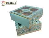 4 jar Hamper Box with Gold Foiling  (7.5"x7.5"x3.5") 5001