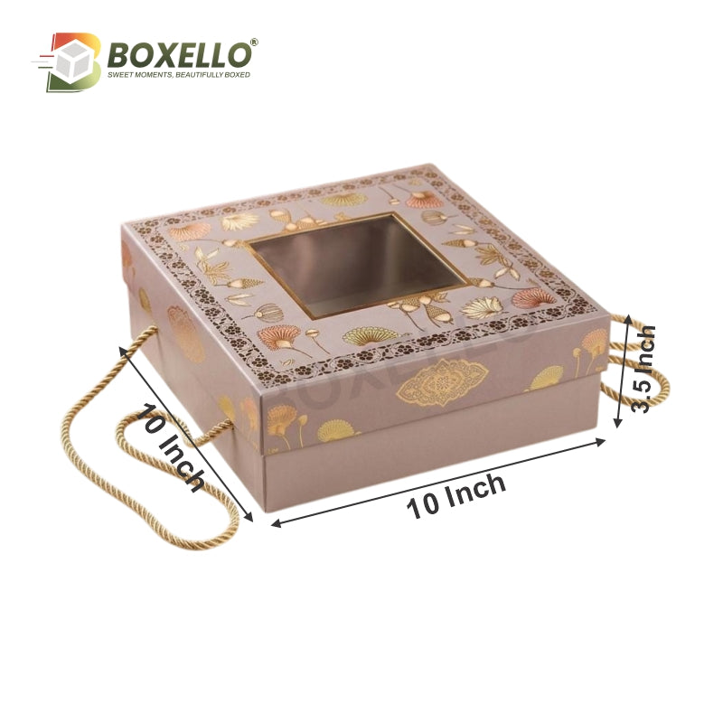 Gift Hamper Box With Gold Foiling : 10 x 10" x 3.5 "