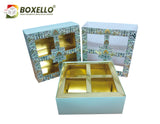 4 jar Hamper Box with Gold Foiling  (7.5"x7.5"x3.5") 5001