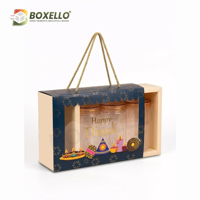 Diwali  Hamper Box  With Top Dori  (10" x 7" x 3.5" )