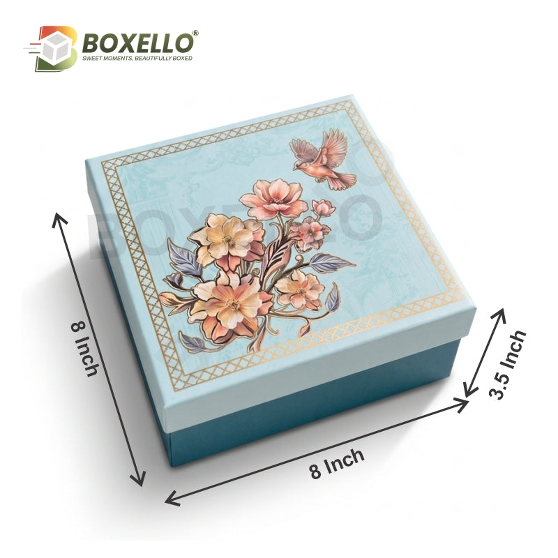 Foldable Top Bottom Rigid Box (8" x 8" x 3.5")