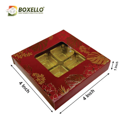 4 Pcs Chocolate 4 x 4 x 1 inches