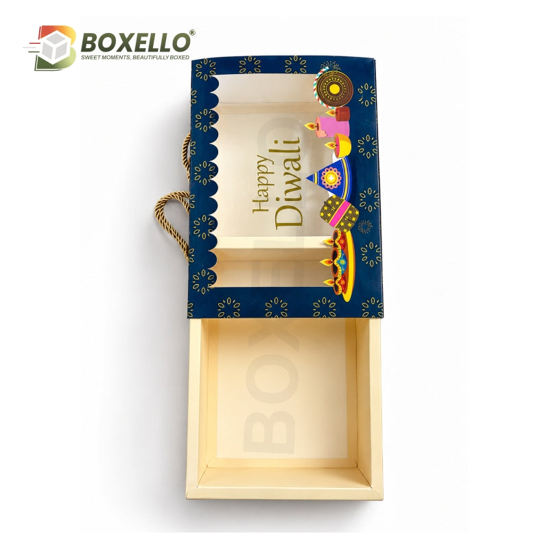 Diwali  Hamper Box  With Top Dori  (10" x 7" x 3.5" )