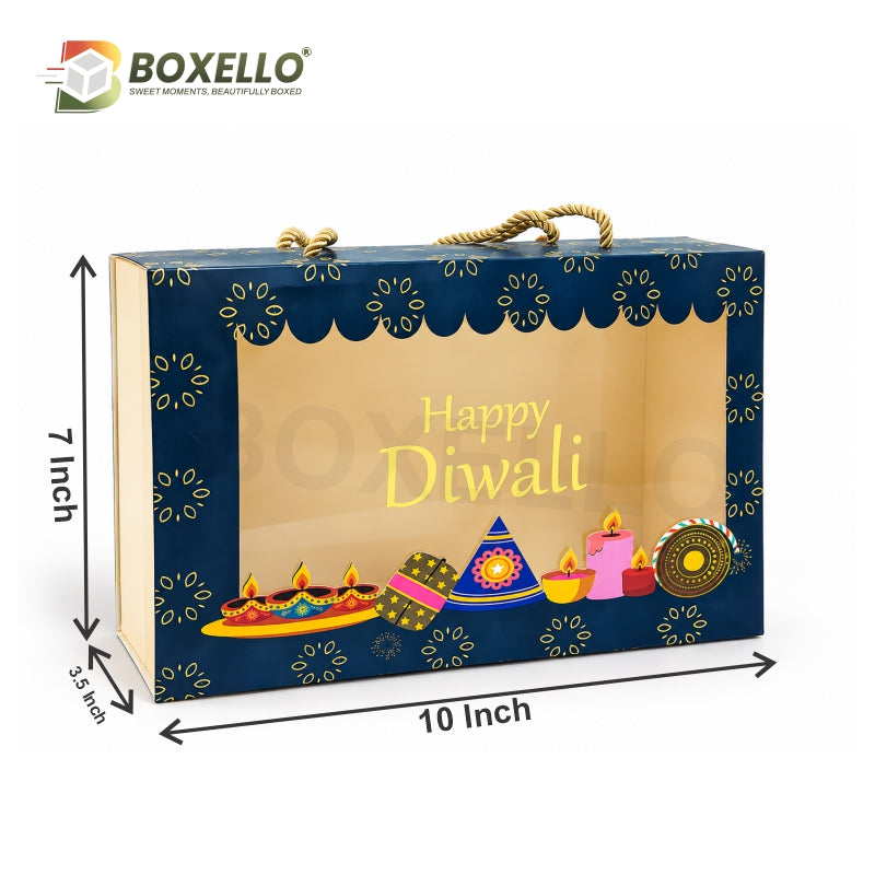 Diwali  Hamper Box  With Top Dori  (10" x 7" x 3.5" )