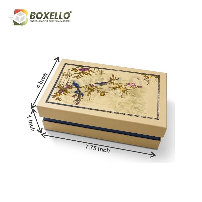 8 Pcs Chocolate Rigid  Box With Gold Foiling (7.75" x 4" x 1")