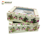 Hamper Boxes in Peacock Print with Gold Foiling (12.2x10x3.5 Inches) 1310