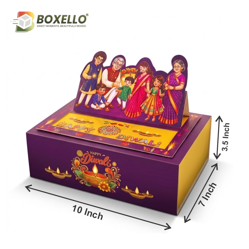 Diwali 3D Die Cut Hamper Box   (10" x 7" x 3.5" )