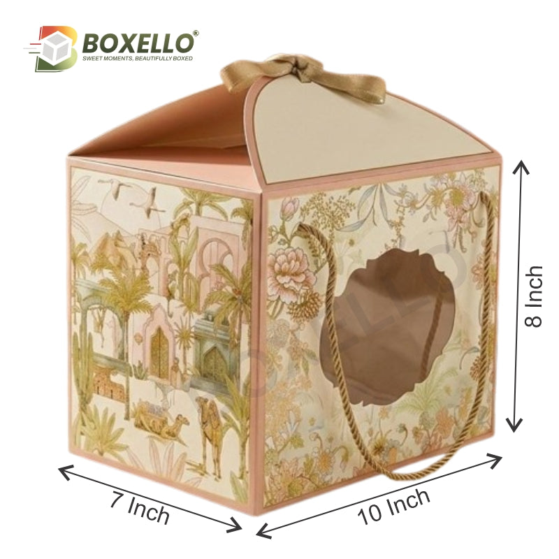 Carry Case Hamper Box With Gold Foiling : 7" X 10" X 8"