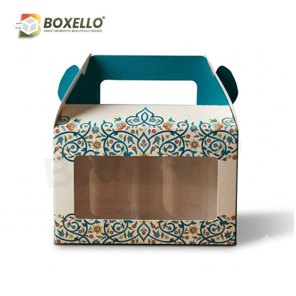 2 Pcs Cookies box with 2 Plastic Jars (4 Inch Height) ( 7 x 3.5 X 4.5 inches)