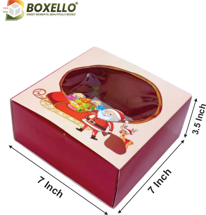 Christmas Die Cut Hamper Box ( 7” x 7” x 3.5”)