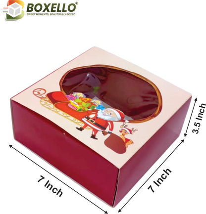 Christmas Die Cut Hamper Box ( 7” x 7” x 3.5”)