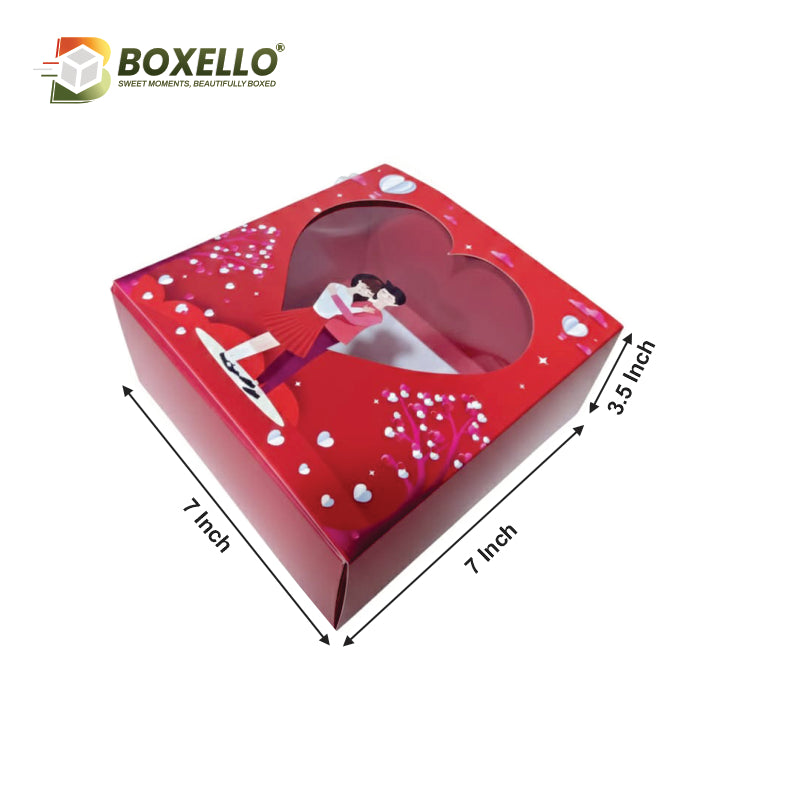 Valentine Die Cut Hamper Box 7x7x3.5 inches
