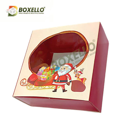 Christmas Die Cut Hamper Box ( 7” x 7” x 3.5”)