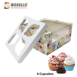 Dry Cake/4 Pcs Cup Cake Box (7x7x3.75 Inches) 502