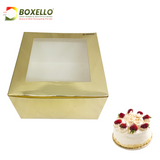 Square window Box with golden Lamination  ( 8"x8"x5" inch ) 630