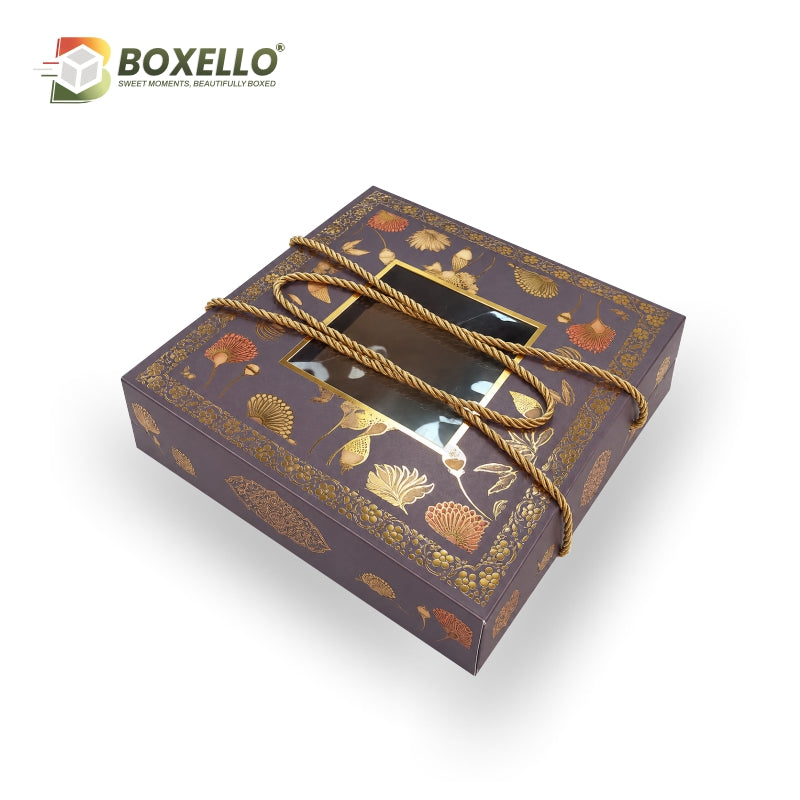 Gift Hamper Box With Gold Foiling : 10 x 10" x 3.5 "