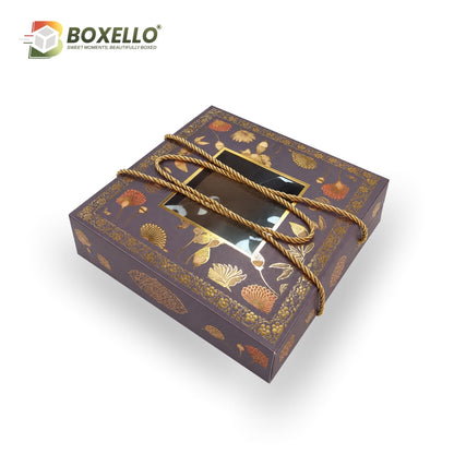 Gift Hamper Box With Gold Foiling : 10 x 10" x 3.5 "