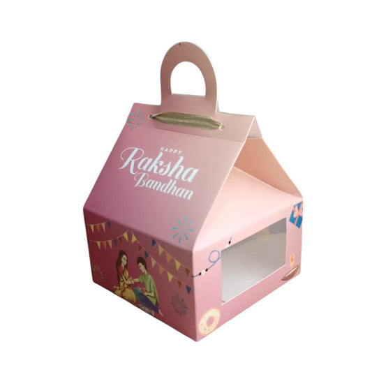 Raksha Bandhan Hut Shape Hamper Box (7"x 7" x 3.7")