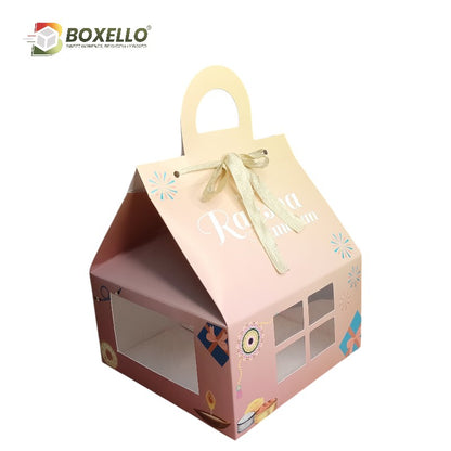 Raksha Bandhan Hut Shape Hamper Box (7"x 7" x 3.7")