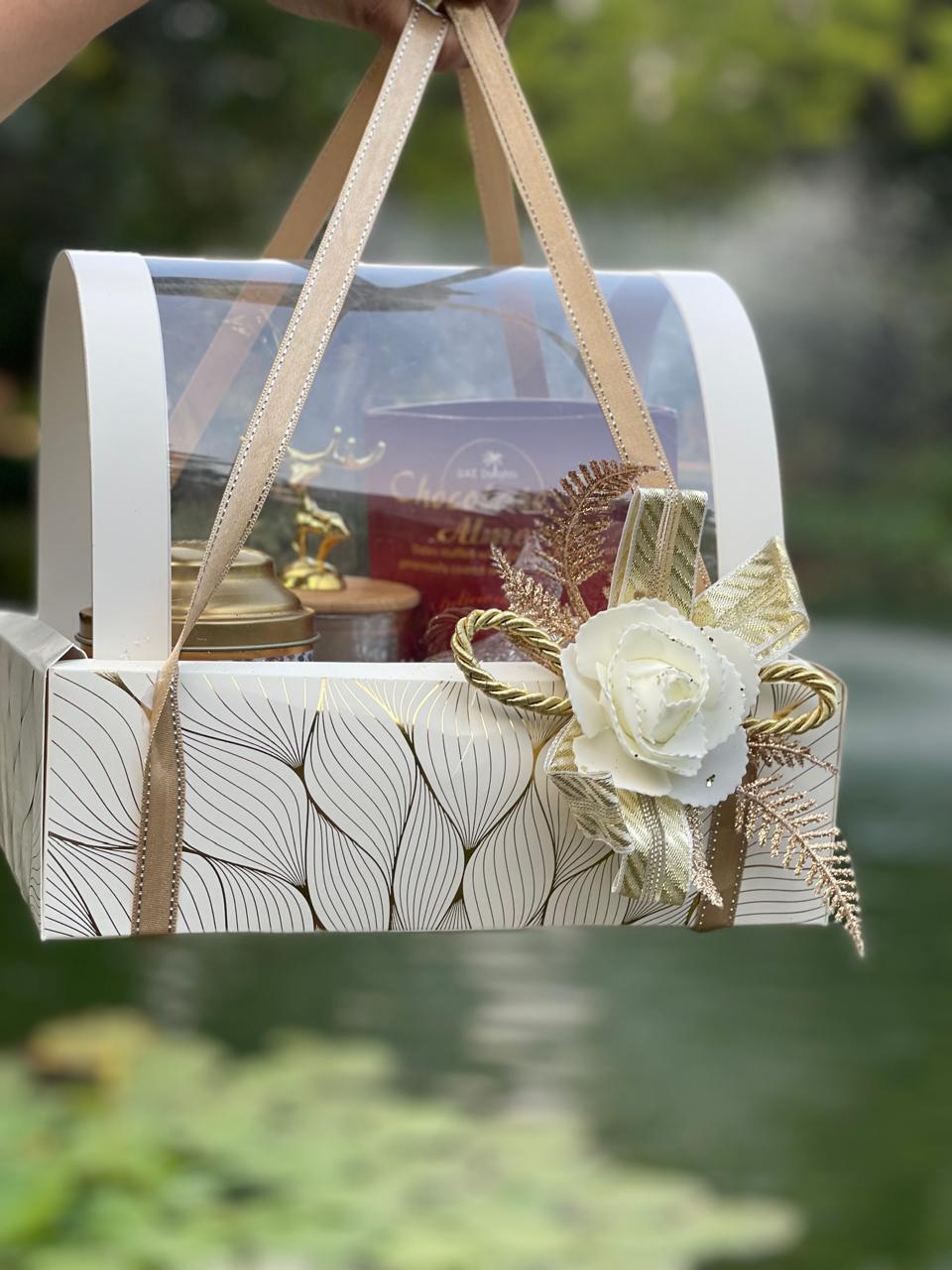 Dome Shape Hamper Box with Gold Foiling  (10"x7"x8.5")
