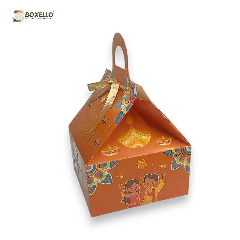 Hut Shape Hamper Box with Gold Foiling ( 7"x7"x3.7")