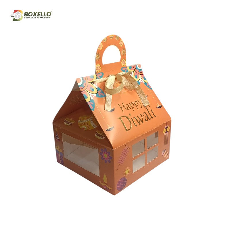 Hut Shape Hamper Box with Gold Foiling ( 7"x7"x3.7")