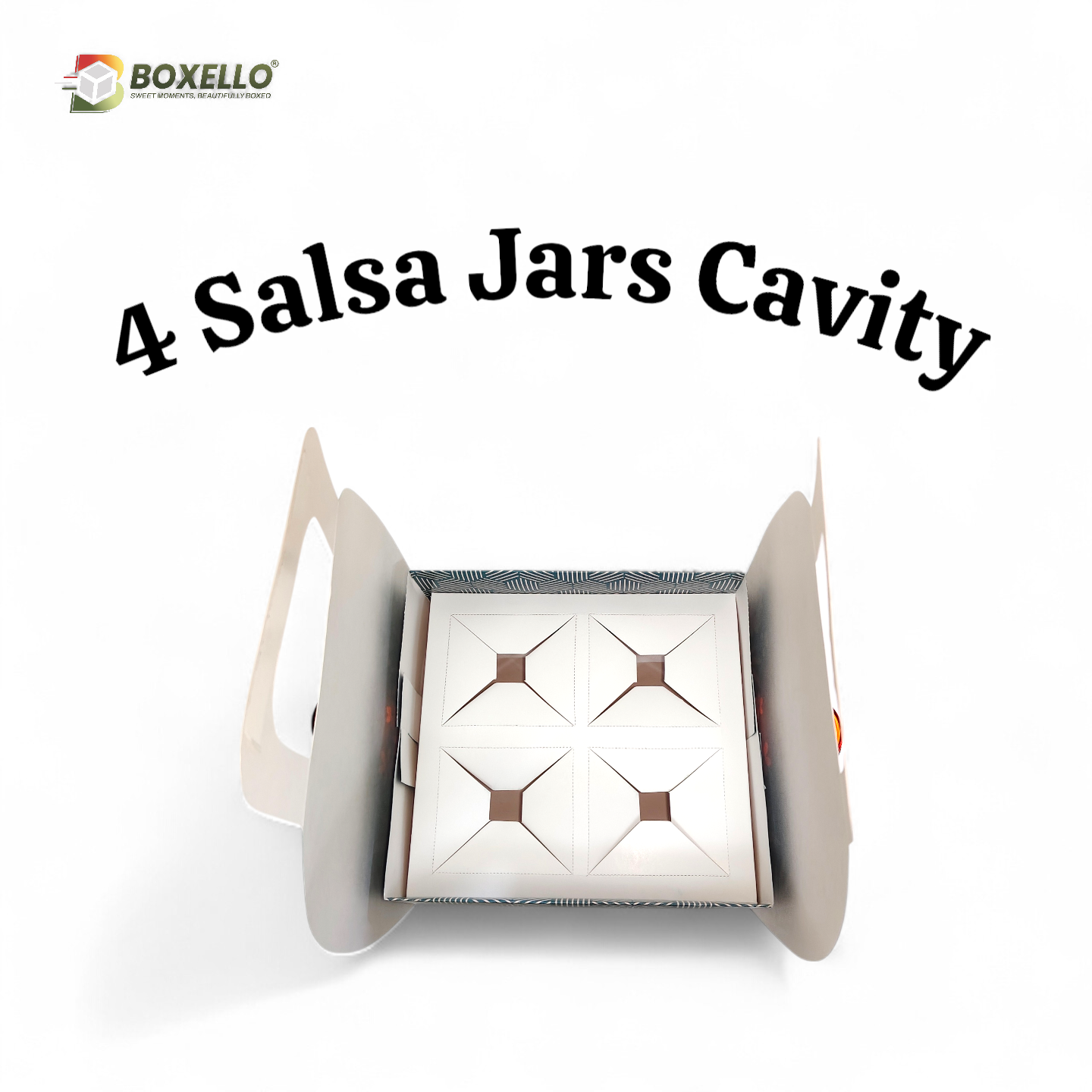 Gable Hamper Box with 4 Salsa Jars cavity  ( 9"x8.5"x3.5")