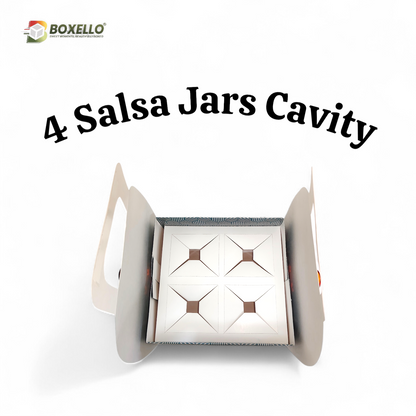 Gable Hamper Box with 4 Salsa Jars cavity  ( 9"x8.5"x3.5")